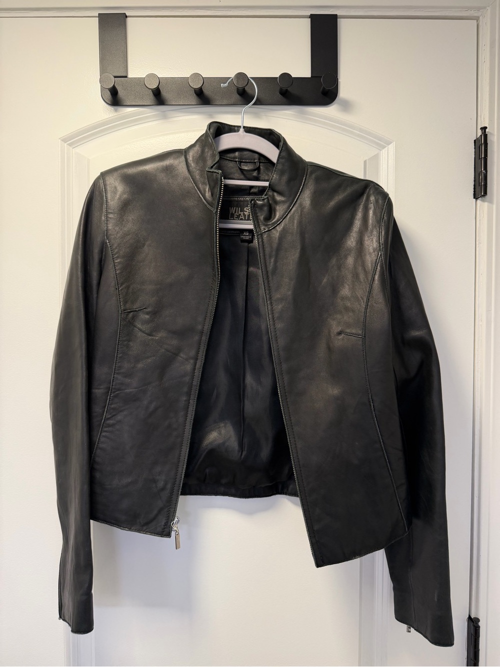 Wilsons Leather Black Women's Leather Zip-Front Jacket